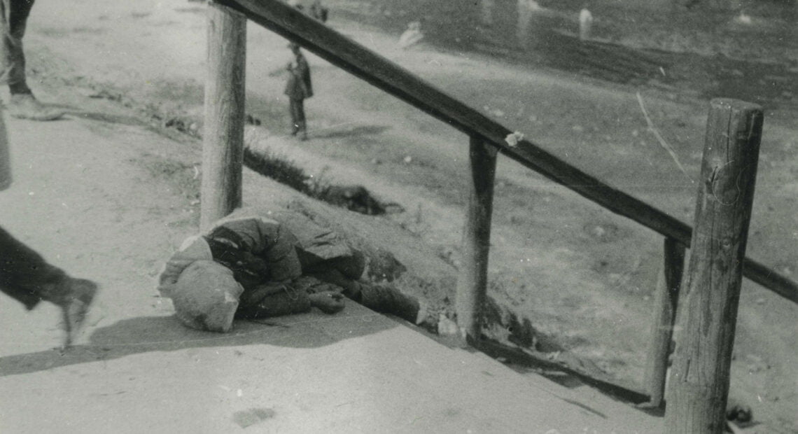 Dead child on the streets of Kharkiv, Ukraine, during the Holodomor 1933